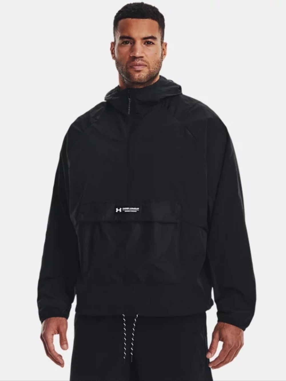 Under Armour Rush 1/2 Zip Anorak Woven Hooded Windbreaker Jacket Mens XL